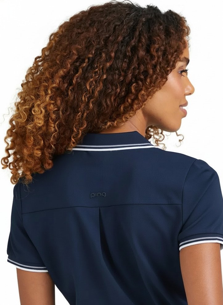PING Viviana Tipped dames polo, navy