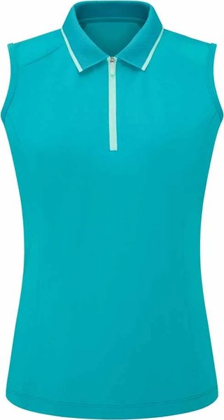 PING Eben Sleeveless dames polo, turquoise