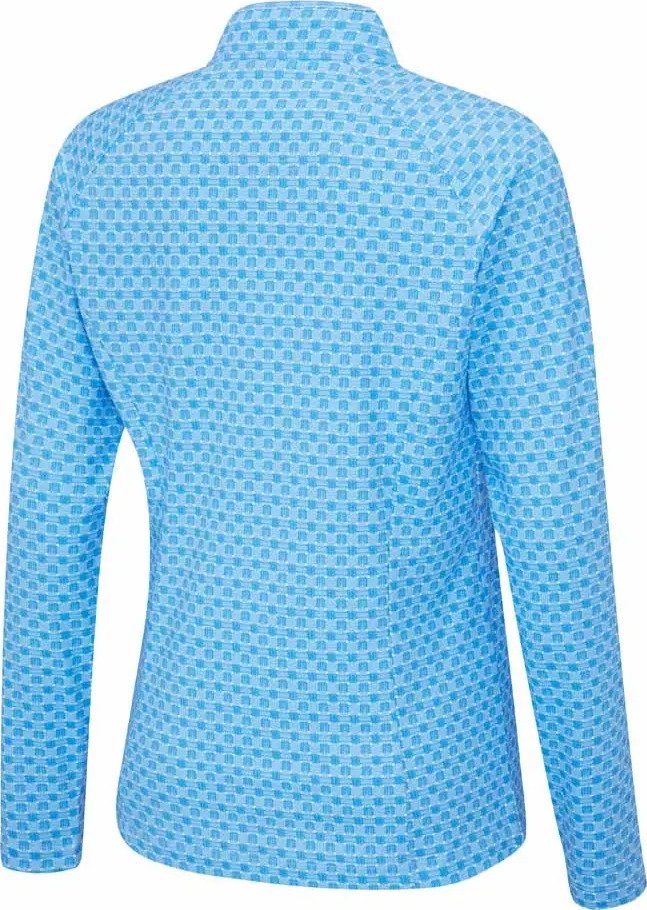 PING Arwen Printed Longsleeve dames polo, azure geo