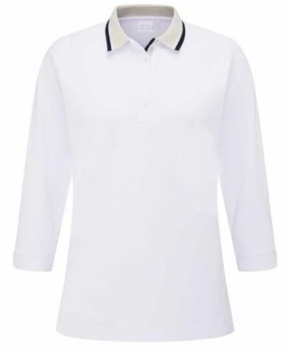 PING Alicia dames polo, wit/pebble