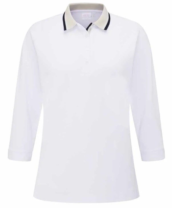 PING Alicia dames polo, wit/pebble