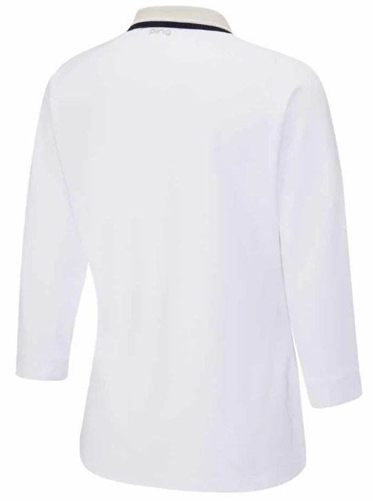 PING Alicia dames polo, wit/pebble