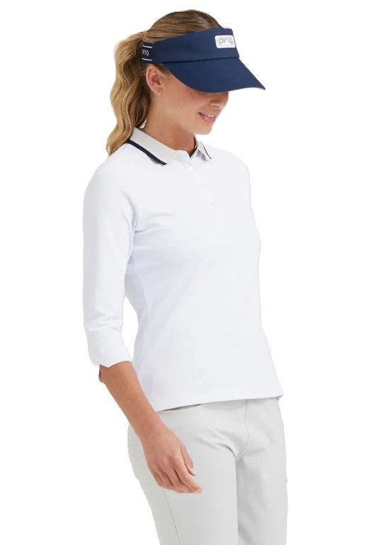 PING Alicia dames polo, wit/pebble