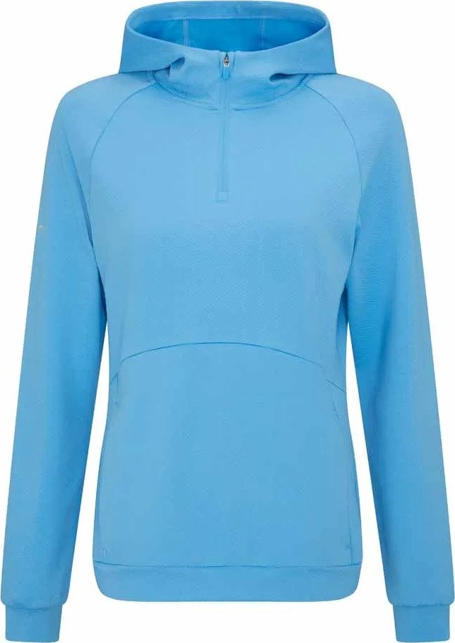 PING Rhona Textured dames hoodie, infinity blue