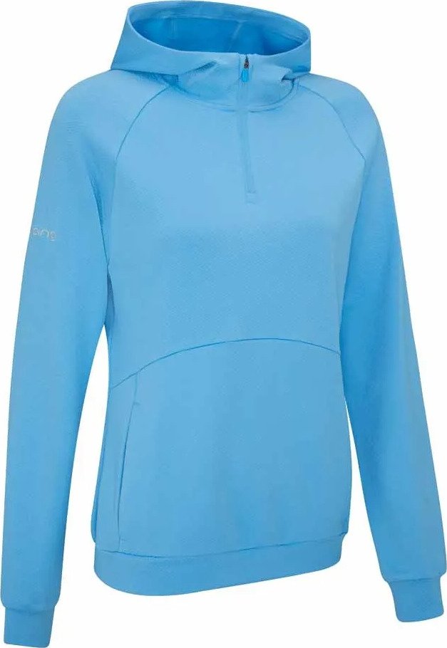 PING Rhona Textured dames hoodie, infinity blue