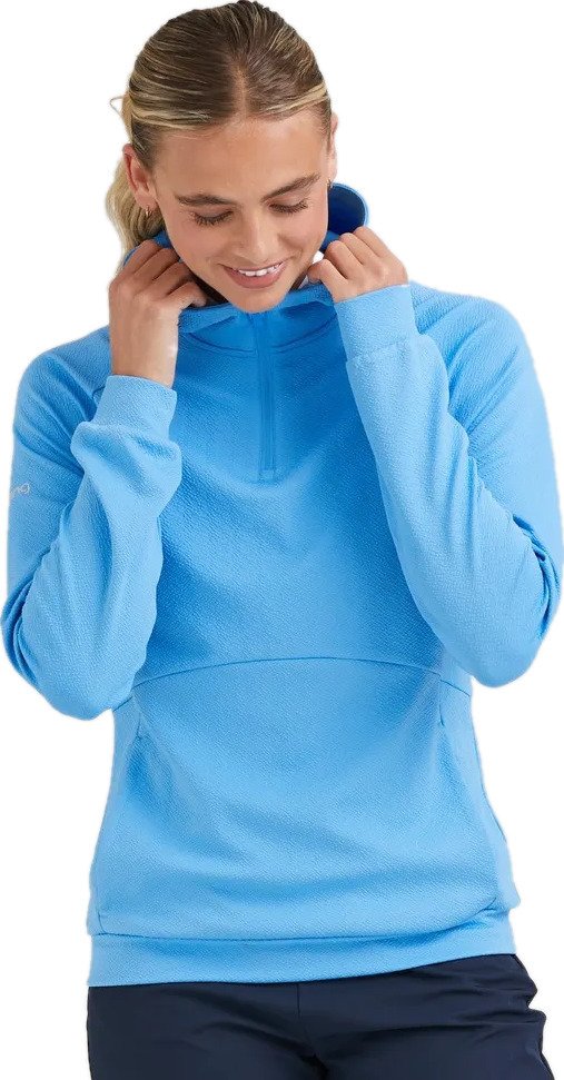 PING Rhona Textured dames hoodie, infinity blue