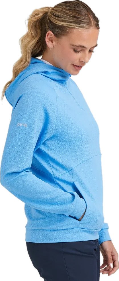 PING Rhona Textured dames hoodie, infinity blue