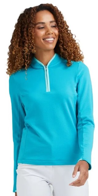PING Abigale Fleece dames sweater, turquoise