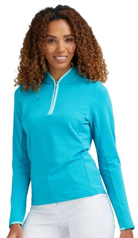 PING Abigale Fleece dames sweater, turquoise