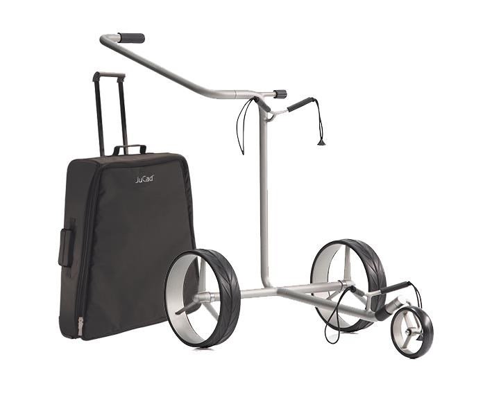 JuStar Silver 3-Wheeled handwagen, titanium silver + transporttas Classic, mechanische rem