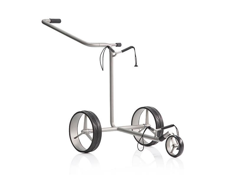 JuStar Silver 3-Wheeled handwagen, titanium silver + transporttas Classic, mechanische rem