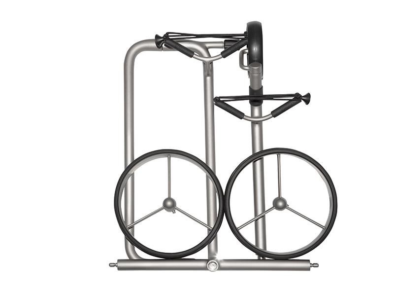 JuStar Silver 3-Wheeled handwagen, titanium silver + transporttas Classic, mechanische rem