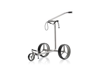 JuStar Silver 3-Wheeled handwagen, titanium silver + transporttas Classic, mechanische rem