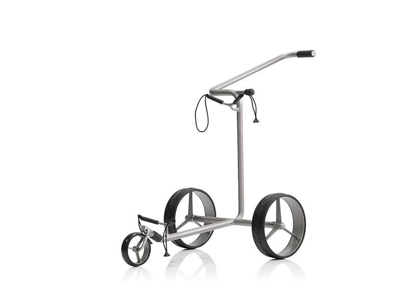 JuStar Silver 3-Wheeled handwagen, titanium silver + transporttas Classic, mechanische rem