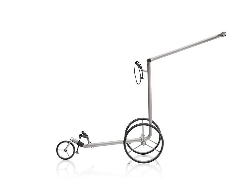 JuStar Silver 3-Wheeled handwagen, titanium silver + transporttas Classic, mechanische rem