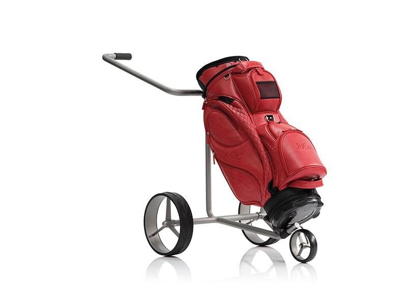 JuStar Silver 3-Wheeled handwagen, titanium silver + transporttas Classic, mechanische rem