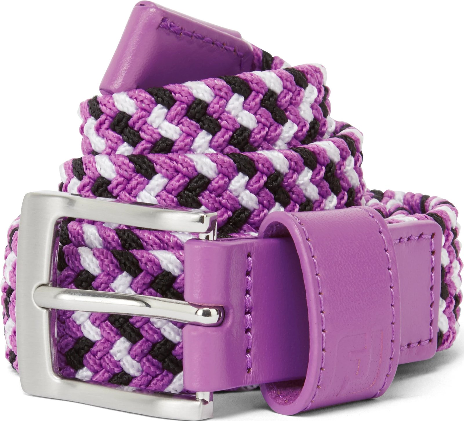 FootJoy Braided unisex riem, zwart/wit/berry, lang