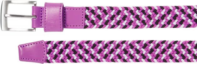 FootJoy Braided unisex riem, zwart/wit/berry, lang