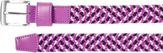 FootJoy Braided unisex riem, zwart/wit/berry, lang