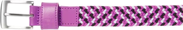 FootJoy Braided unisex riem, zwart/wit/berry, lang