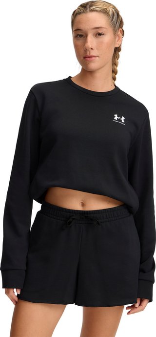 Under Armour Rival Terry Crew dames sweatshirt, zwart