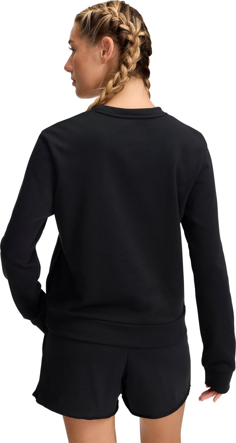 Under Armour Rival Terry Crew dames sweatshirt, zwart