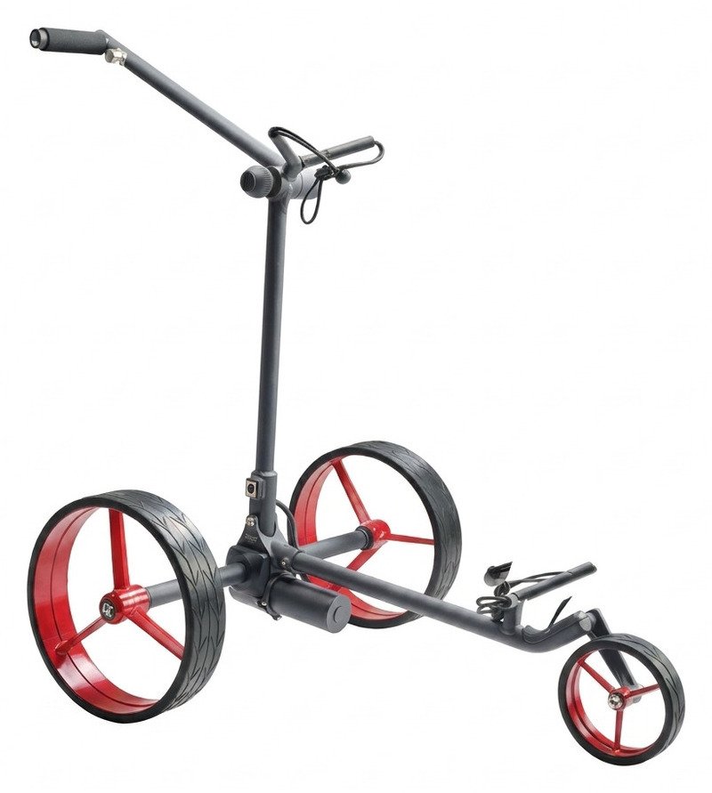 Davies Caddy SMART DHC elektrische trolley, zwart/rode wielen