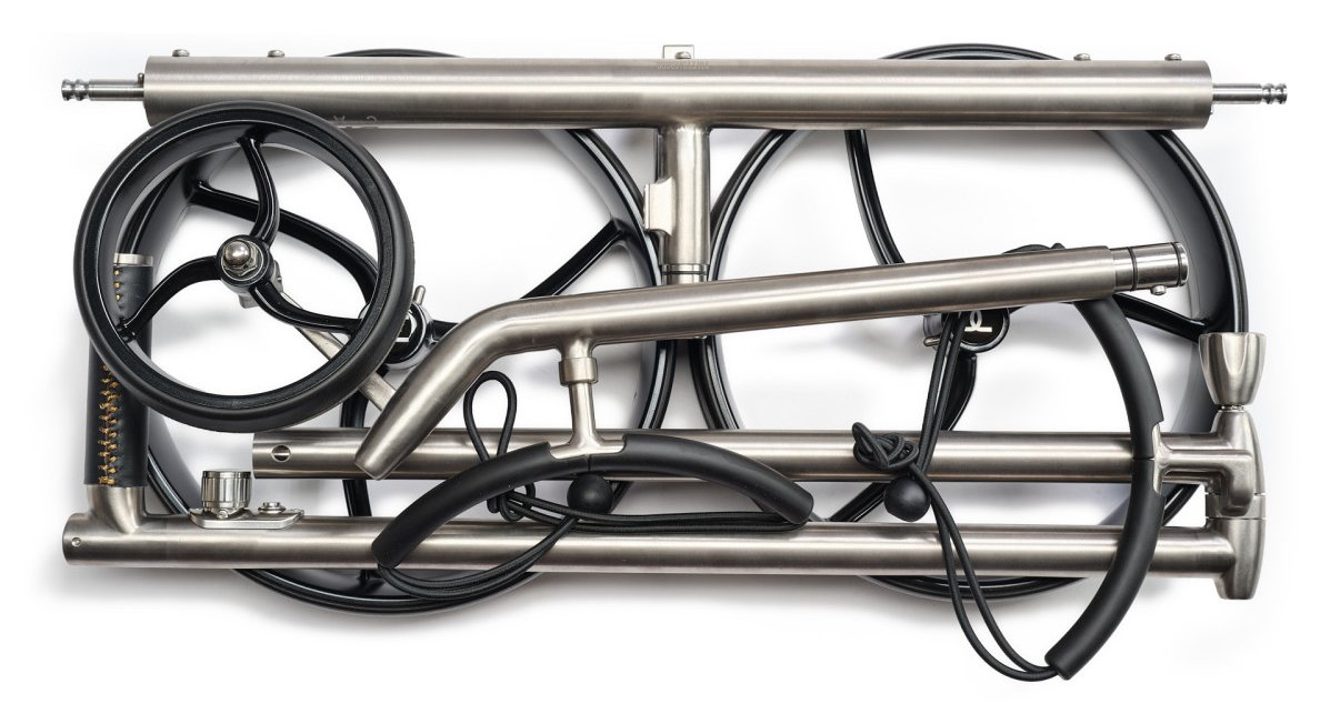Davies Caddy Titan elektrische trolley, grijs/zwarte wielen