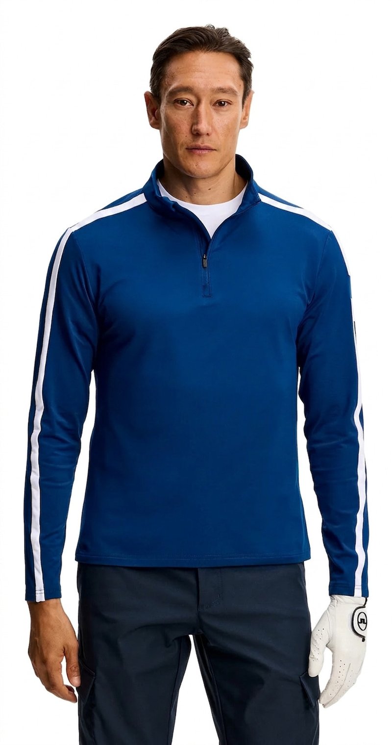 J.Lindeberg Keaton Quarter Zip heren mid layer, Estate Blue
