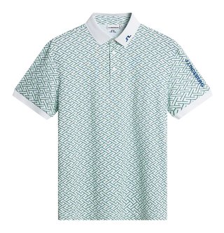 J.Lindeberg Tour Tech Print heren polo, ladder white bay