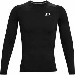 Under Armour HeatGear heren compressie shirt met lange mouwen, zwart/wit