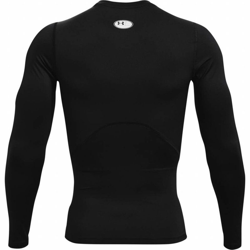 Under Armour HeatGear heren compressie shirt met lange mouwen, zwart/wit