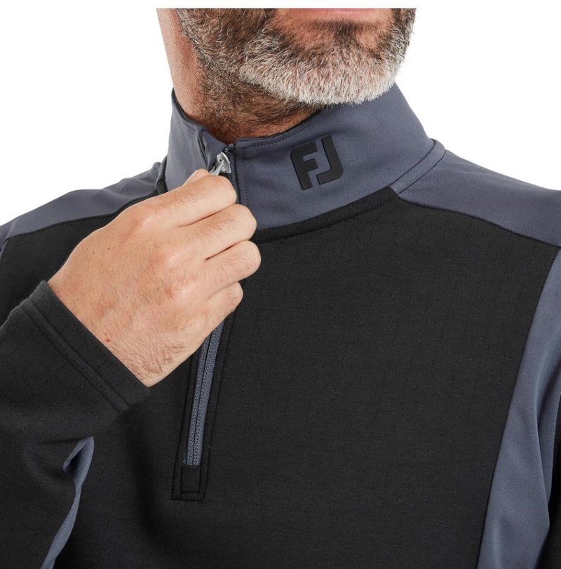 FootJoy ThermoSeries Blocked Midlayer heren sweater, zwart/houtskool
