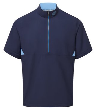 FootJoy HydroLite X Short Sleeve Rain heren regenhemd, navy/middenblauw