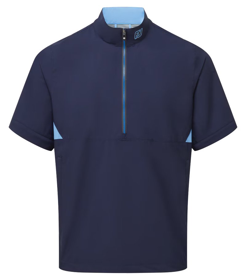 FootJoy HydroLite X Short Sleeve Rain heren regenhemd, navy/middenblauw