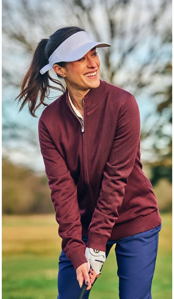 FootJoy drirelease Full-Zip Lined dames sweater, port