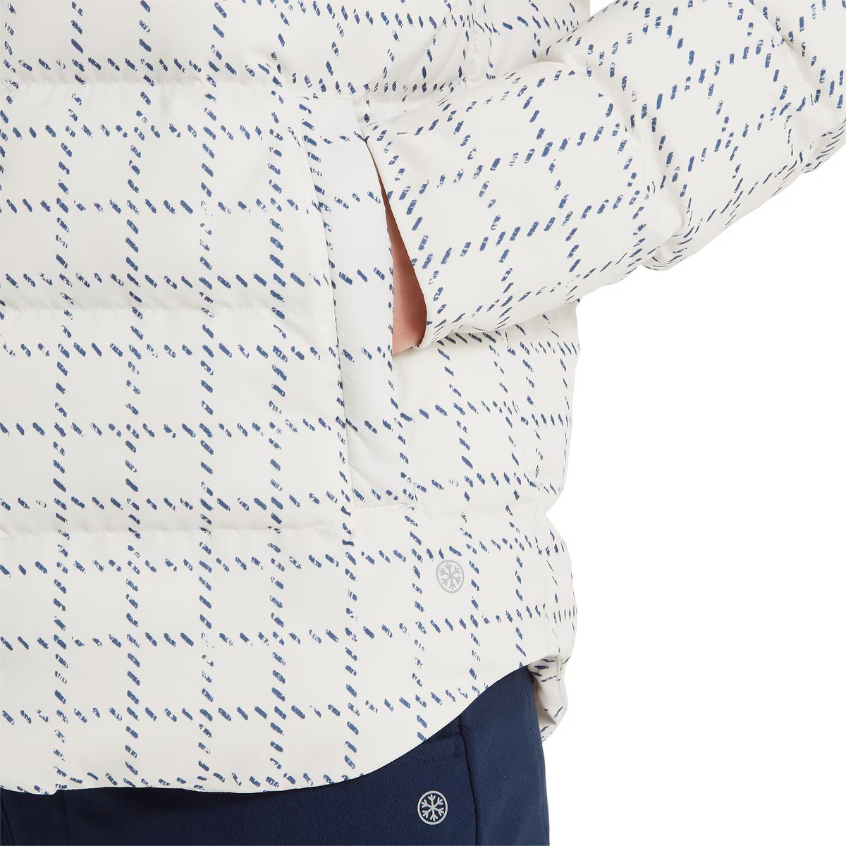 FootJoy ThermoSeries Insulated dames jack, off white/navy distressed plaid