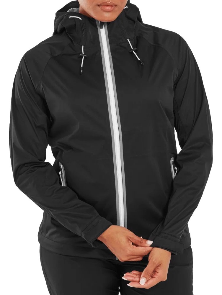FootJoy HydroKnit damesjack, zwart/grijs/wit