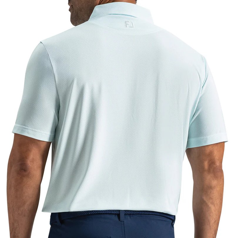 FootJoy Heritage Logo Lisle heren polo, wit/mint julep
