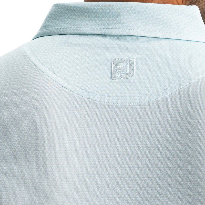 FootJoy Heritage Logo Lisle heren polo, wit/mint julep