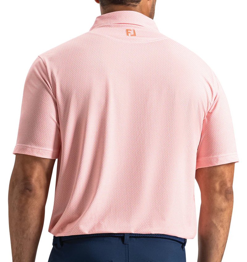 FootJoy Heritage Logo Lisle heren polo, wit/perzik