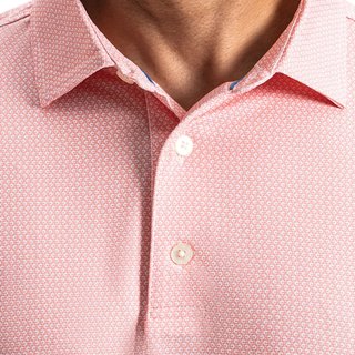 FootJoy Heritage Logo Lisle heren polo, wit/perzik