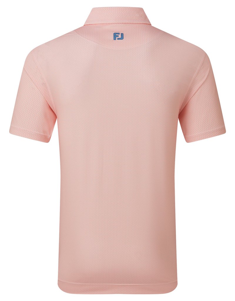 FootJoy Heritage Logo Lisle heren polo, wit/perzik