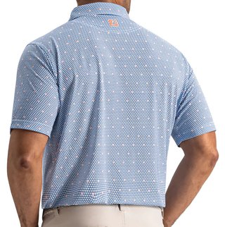 FootJoy Order Geometric Lisle heren polo, wit/riviera/peach