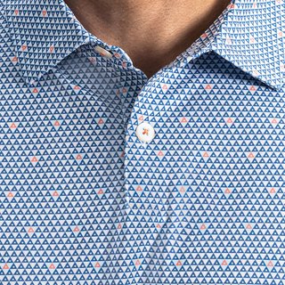 FootJoy Order Geometric Lisle heren polo, wit/riviera/peach