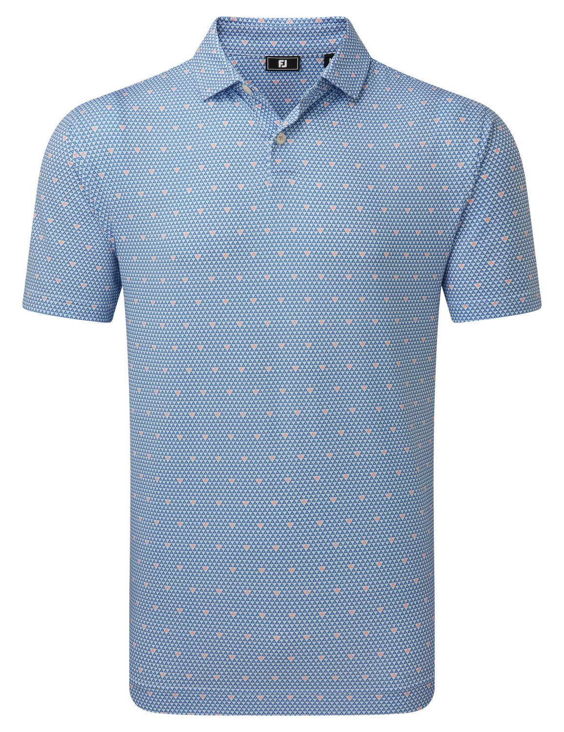FootJoy Order Geometric Lisle heren polo, wit/riviera/peach