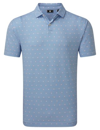 FootJoy Order Geometric Lisle heren polo, wit/riviera/peach
