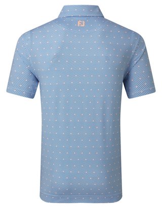 FootJoy Order Geometric Lisle heren polo, wit/riviera/peach