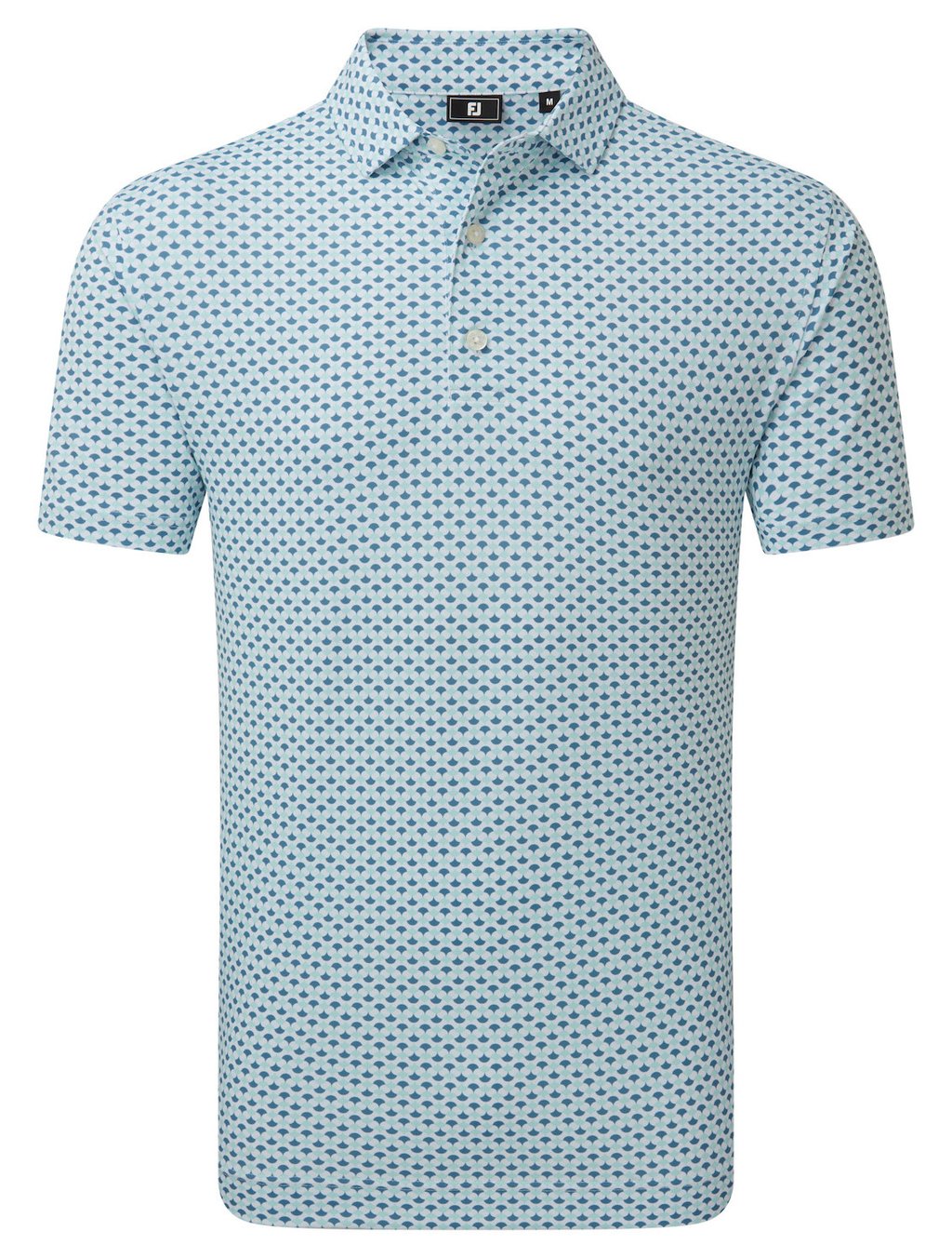 FootJoy Ginko Geo Pique heren polo, white/mint julep/winward blue