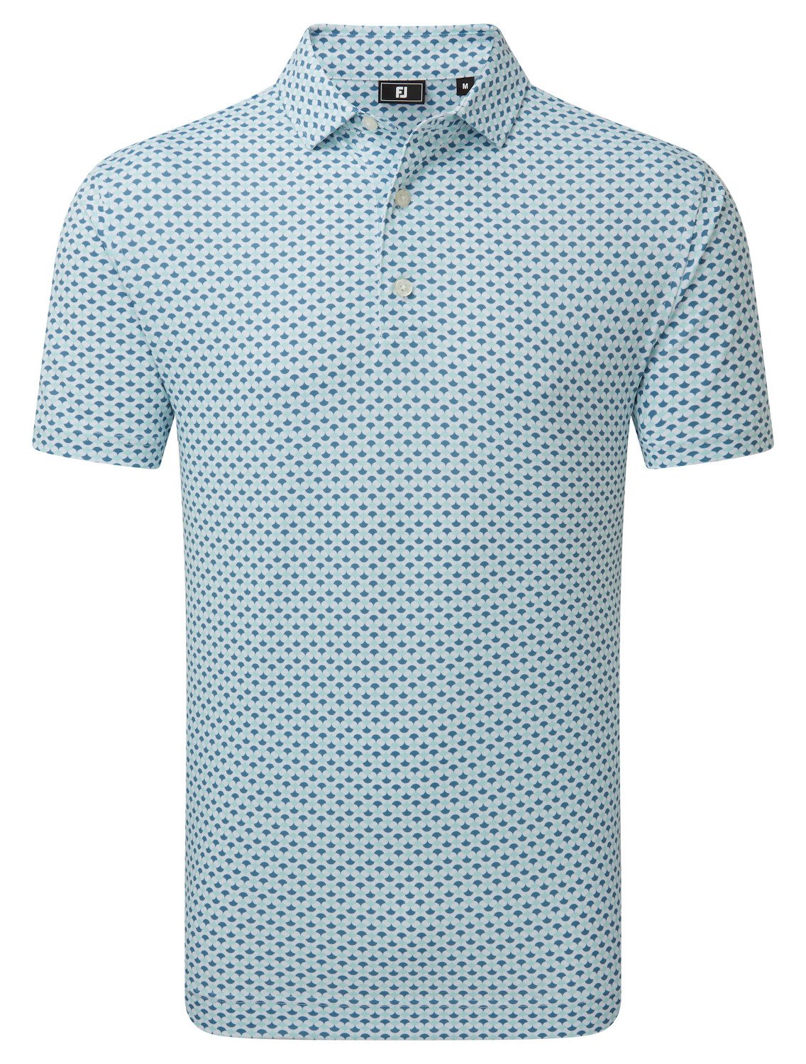 FootJoy Ginko Geo Pique heren polo, white/mint julep/winward blue